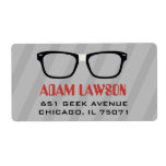 Black Glasses Computer Geek Address Labels
