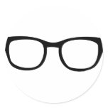 black glasses icon round stickers