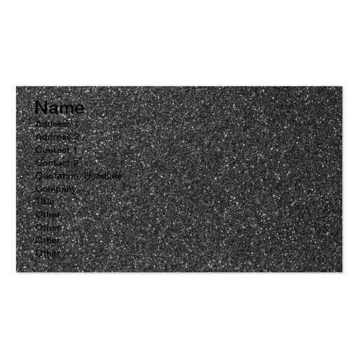 Black Glitter Business Card Templates (front side)