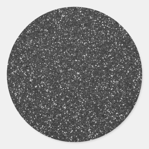 Black Glitter Classic Round Sticker Zazzle