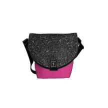 Black Glitter Courier Bags
