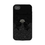 Black Glitter, Diamonds & Bow iPhone 4/4S Case Tough Iphone 4 Covers