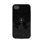 Black Glitter, Flower Bling & Bow iPhone 4/4S Case Tough Iphone 4 Cover