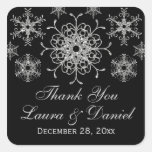 Black, Glitter LOOK Snowflake Wedding Sticker