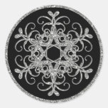 Black, Glitter LOOK Snowflake Wedding Sticker