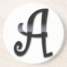Black Gloss Monogram - A Drink Coaster