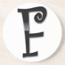 Black Gloss Monogram - F Coaster