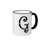 Black Gloss Monogram - G Coffee Mugs