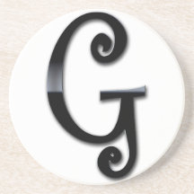 Black Gloss Monogram - G Drink Coaster