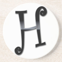 Black Gloss Monogram - H Coaster