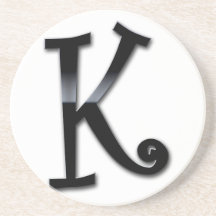 Black Gloss Monogram - K Coasters