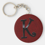 Black Gloss Monogram - K Key Chain