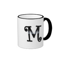 Black Gloss Monogram - M Mug