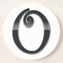 Black Gloss Monogram - O Coasters