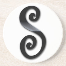 Black Gloss Monogram - S Beverage Coasters