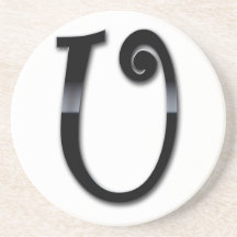 Black Gloss Monogram - U Coaster
