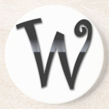 Black Gloss Monogram - W Drink Coasters