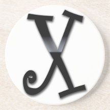 Black Gloss Monogram - X Beverage Coasters