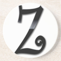Black Gloss Monogram - Z Beverage Coasters