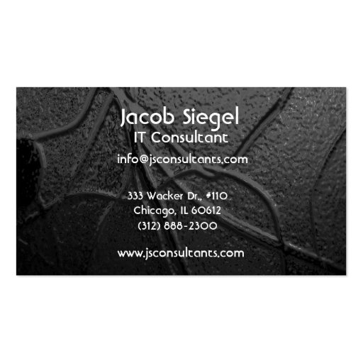 black glossy abstract business card (back side)