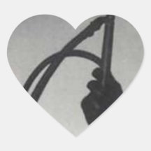 BLACK GLOVE AND WHIP HEART STICKERS