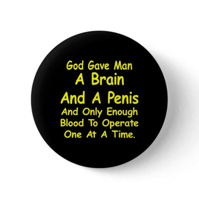 Black God Man Brain Penis Button by WhiteTiger_LLC