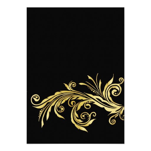 Black & Gold 50th Wedding Anniversary Invitation