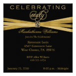 Black & Gold 60th Birthday Party Invitations