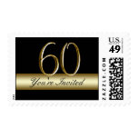 Black Gold 60th Birthday Party Postage