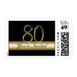 Black Gold 80th Birthday Party Postage