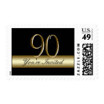 Black Gold 90th Birthday Party Postage