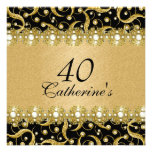 Black gold "any age" elegant party announcement