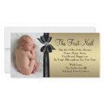 Black Gold Baby's First Christmas Photo Card