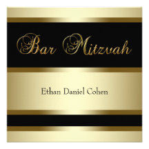 Black Gold Bar Mitzvah Invitations