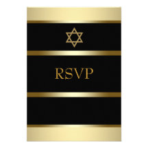 Black Gold Bar Mitzvah RSVP Announcements