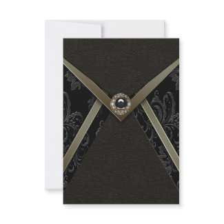 Black Gold Black Damask Party Template invitation