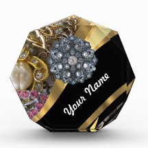 Black & gold bling award