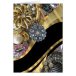 Black & gold bling greeting cards