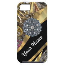 Black & gold bling iPhone 5 case