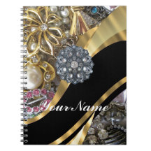 Black & gold bling note books