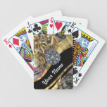Black & gold bling playing cards