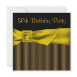 Black Gold Bow Womans 50th Birthday Party Personalized Invite