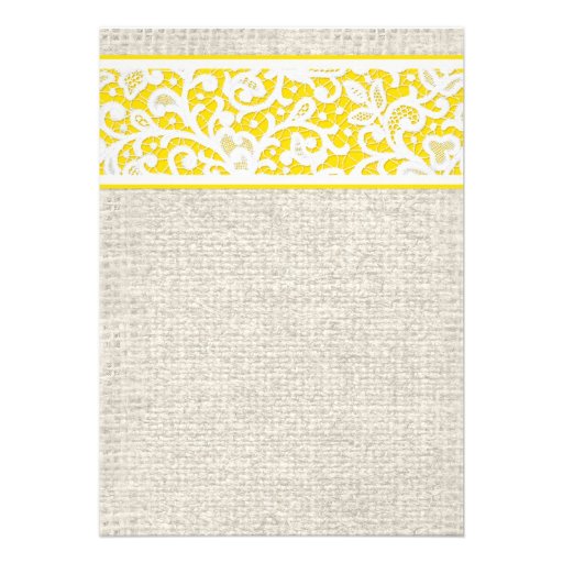 Black Gold Burlap Linen Bridal Shower Invitations