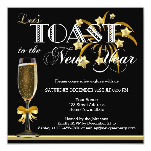 new year end date black gold chagne new years invitation zazzle new year end date black gold chagne new years invitation zazzle