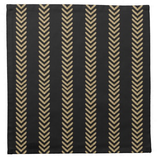 Black Gold Chevron Arrows Cloth Napkins Zazzle