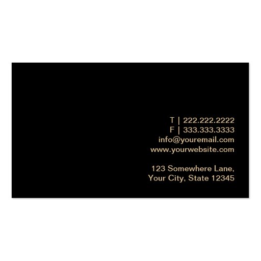 Black & Gold Chevron Stripes Hairdresser Business Card (back side)