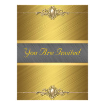 Black Gold Color Birthday Party Invitation