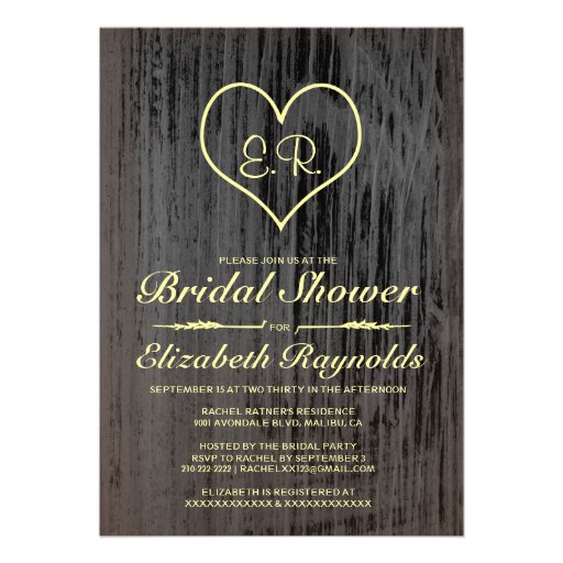 Black & Gold Country Bridal Shower Invitations