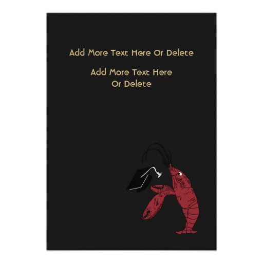 Black Gold Crawfish / Lobster Stars Graduation Card