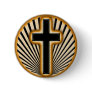 BLACK & GOLD CROSS BUTTON